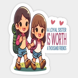 Sisters Bond: Adventure and Loyalty Sticker